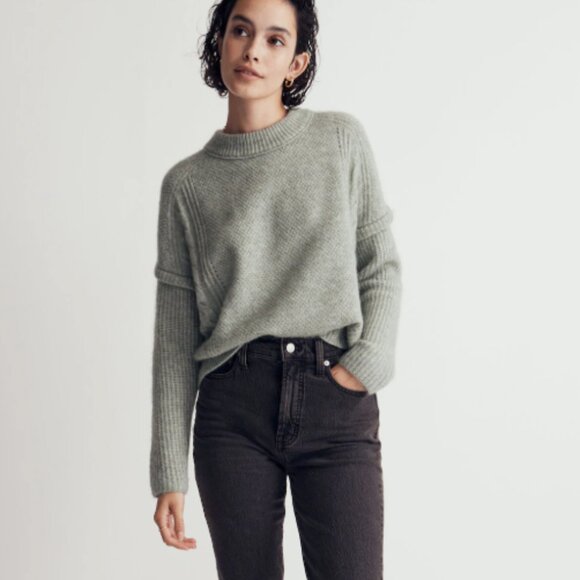 Madewell Cable Havener Pullover Sweater Frosted Sage Size XS - Picture 1 of 4